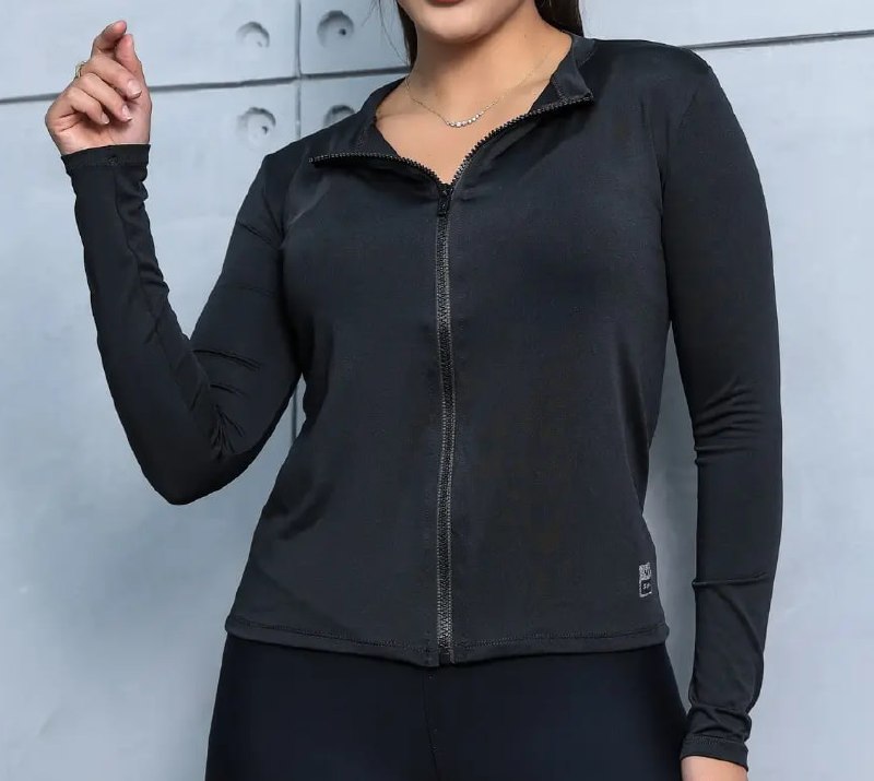 Casaco Fit Blusa Treino Proteção Solar Uv Corrida Academia 