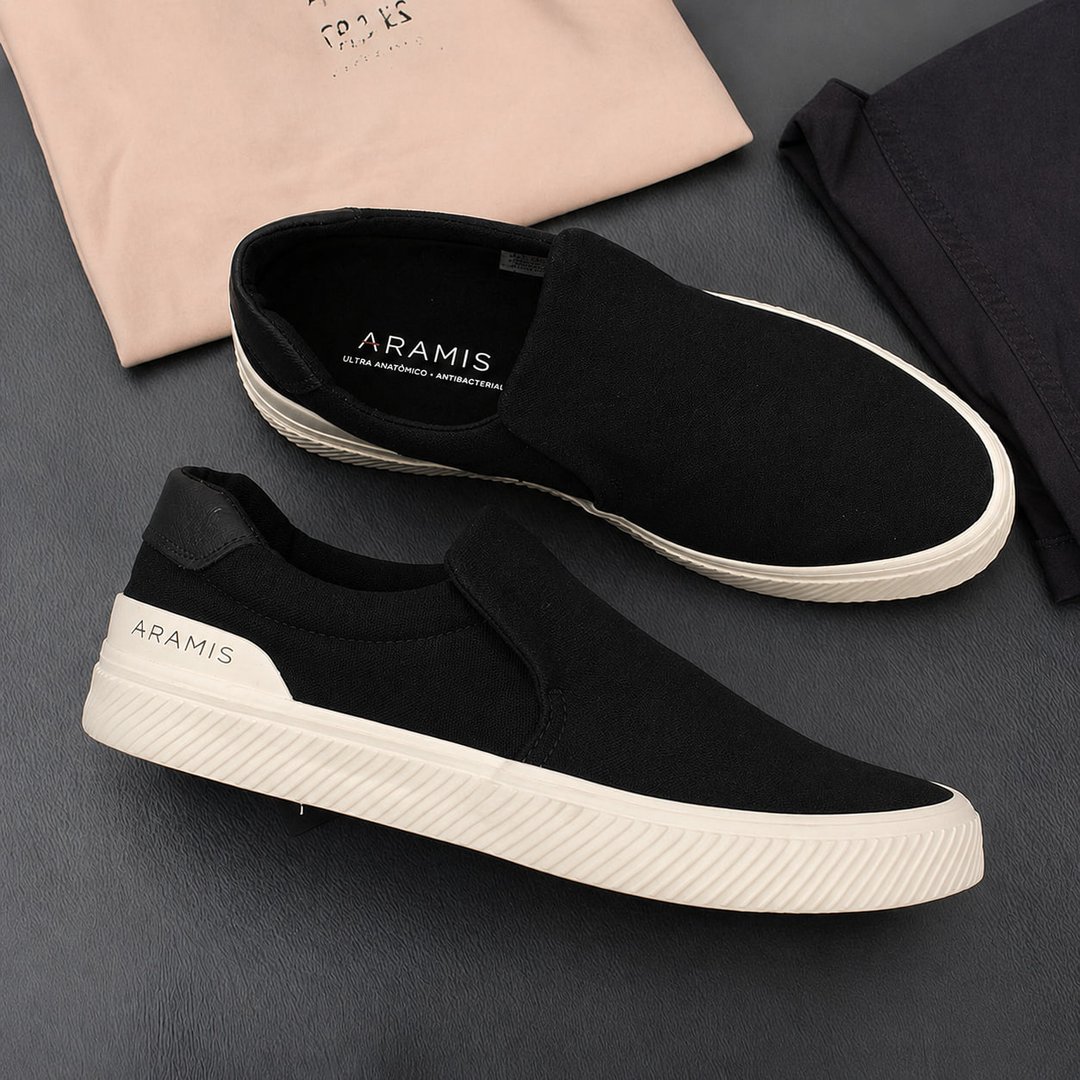 Tênis Aramis Daily Slip Canvas Preto