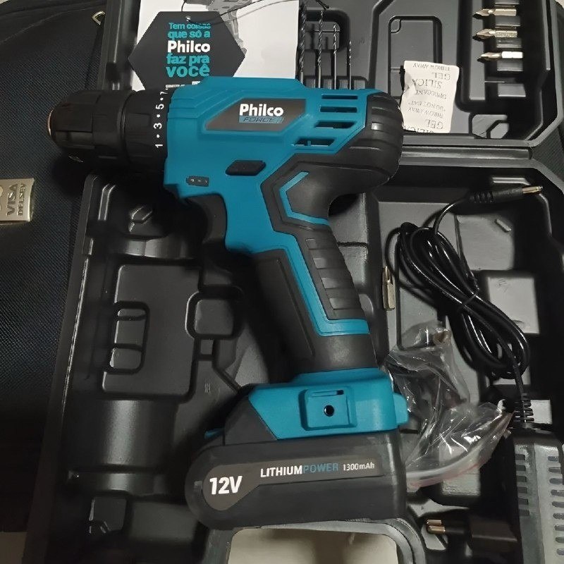 Parafusadeira Force Bivolt 2 Em 1 800rpm Ppf12 Philco Azul 127/220v