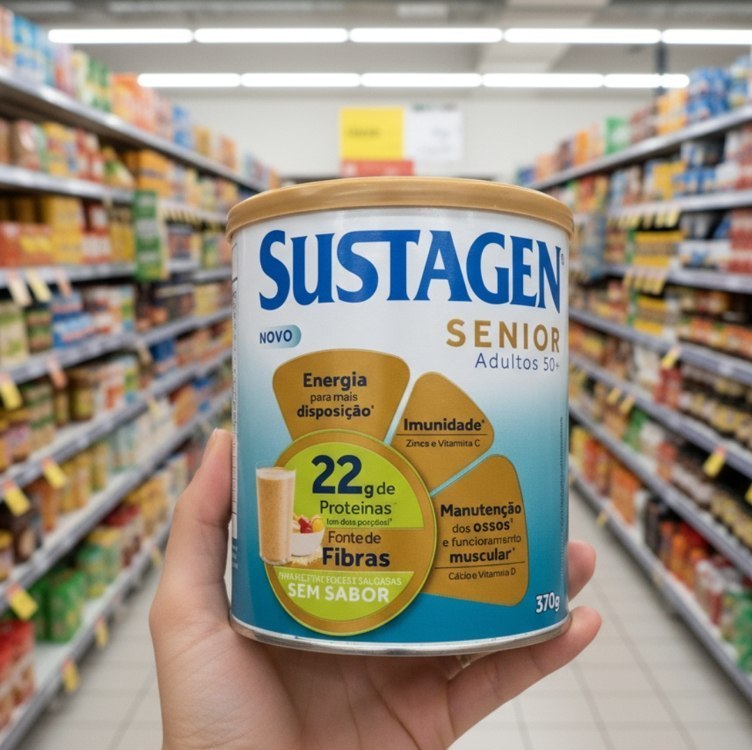 Sustagen Senior Complemento Alimentar 50+ Sem Sabor Lata 370g