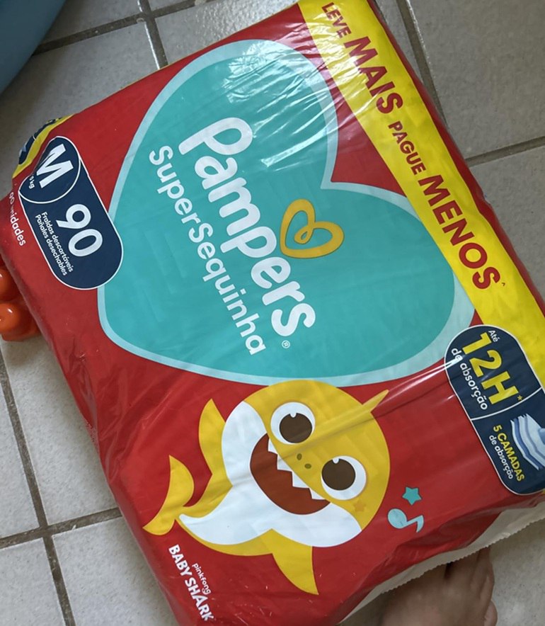Pacote Fralda Pampers Supersec M - 90 unidades