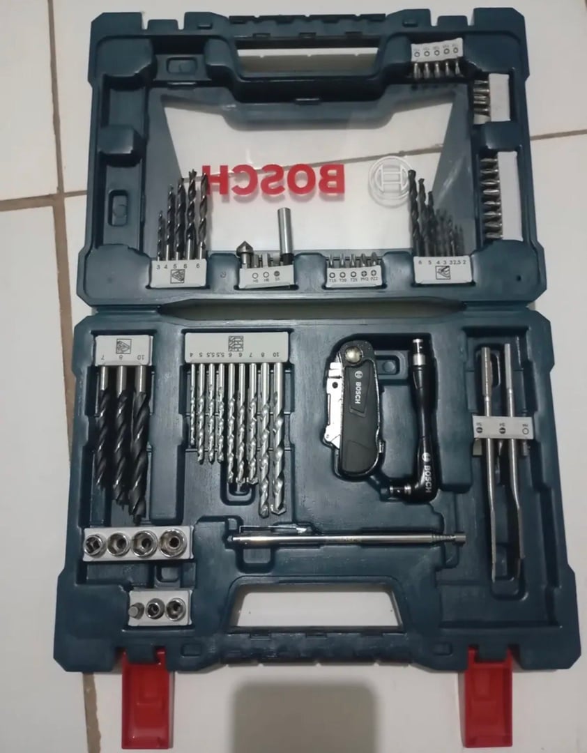 Kit Jogo Pontas Brocas 68 Peças Bosch Metal Com Maleta