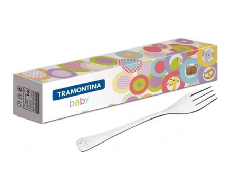 Garfo Infantil Tramontina Baby Friends em Aço Inox
