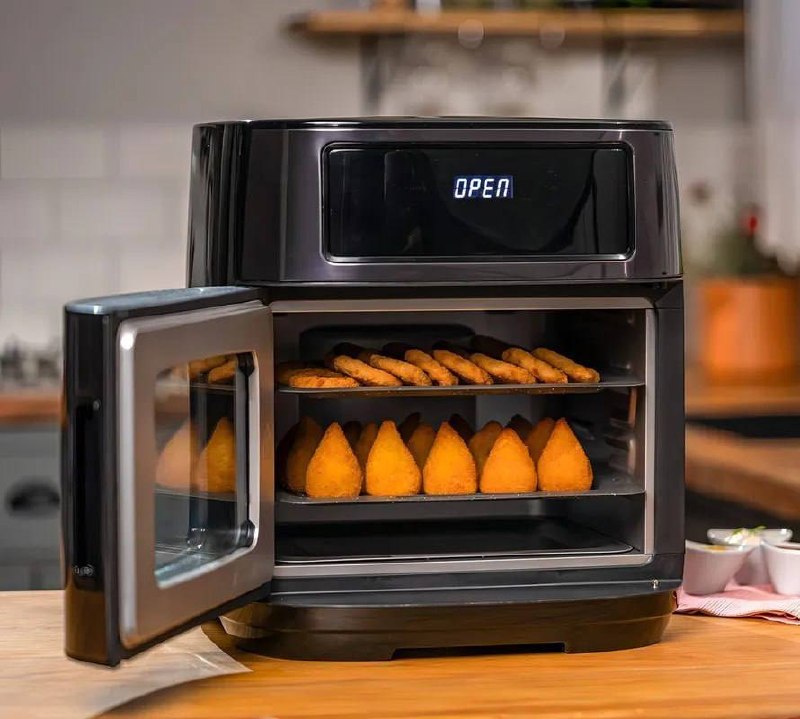 Fritadeira Elétrica Air Fryer Oven Black Inox Wap Waod2 12 Litros 4 Em 1 Porta Com Abertur...