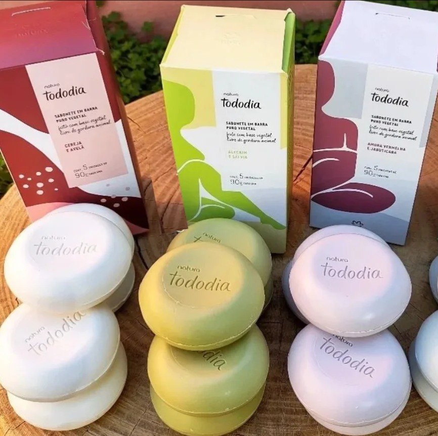 Kit 3 Caixas Sabonete Natura Em Barra Tododia - 5 Unidades 90g