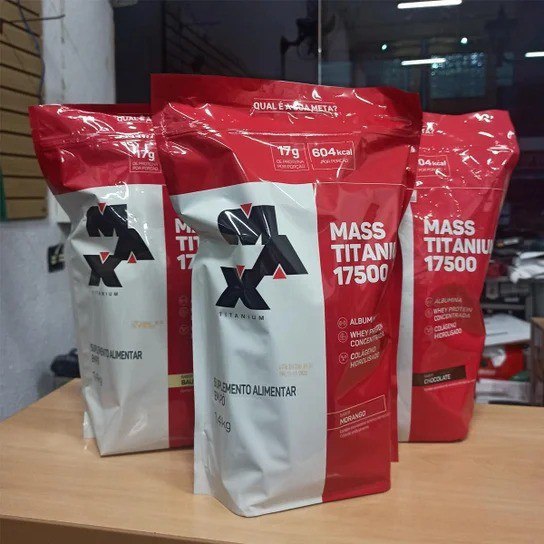 Mass Titanium 17500 1,4kg(refil) Max Titanium Sabor Chocolate
