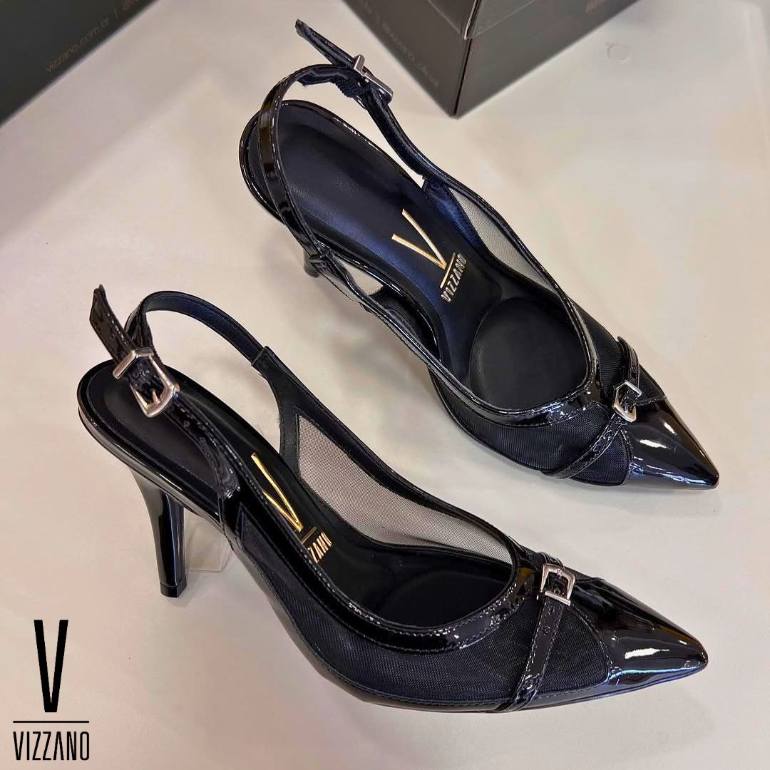 Sapato Scarpin Feminino 1184-1802 Com Salto Fino Vizzano