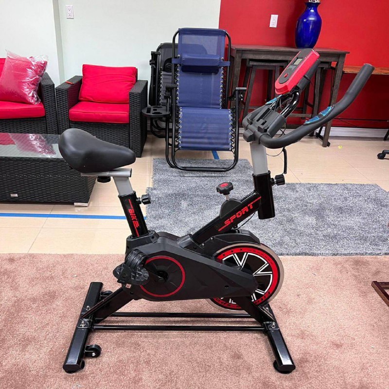Bicicleta Ergométrica Fitness Para Cardio E Musculação Com Base Cor Preto E Vermelho 6kg I...