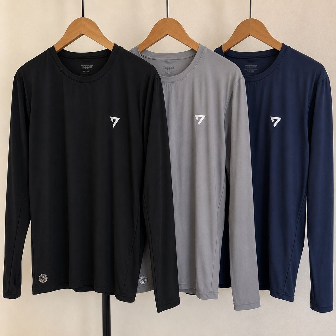 Kit 3 Camisetas Térmicas Masculina Segunda Pele Camisa Uv50-