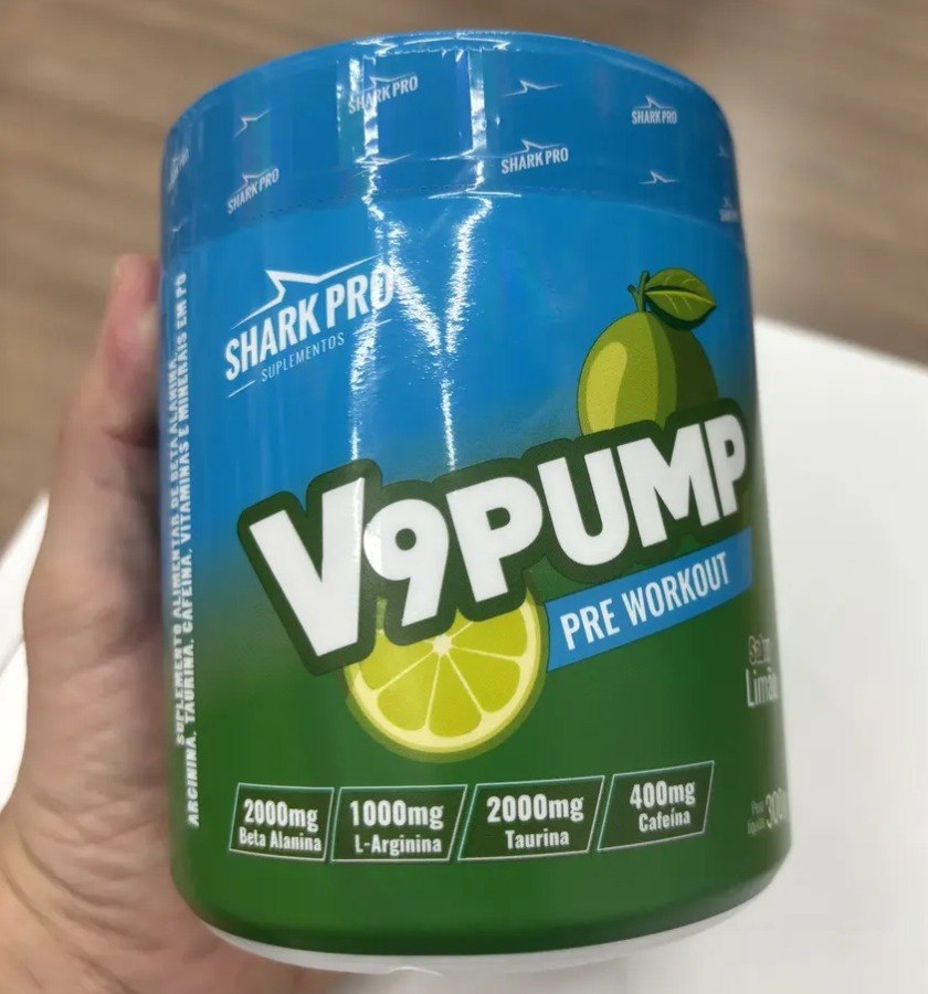Pré-treino V9 Pump Pote 300g Shark Pro Refrigerante De Limão Soda Limão