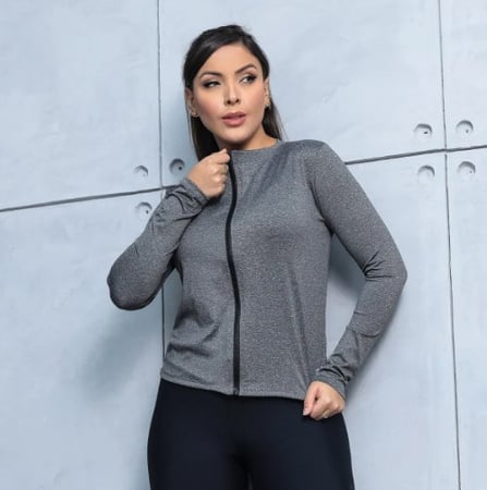 Casaco Fit Blusa de Treino Proteção Solar Uv Corrida Academia Tam. P ao GG - 12 cores