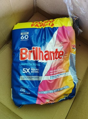 Brilhante Lava-Roupas Em Pó Roupas Brancas E Coloridas Limpeza Total Pacote Tamanho Famíli...