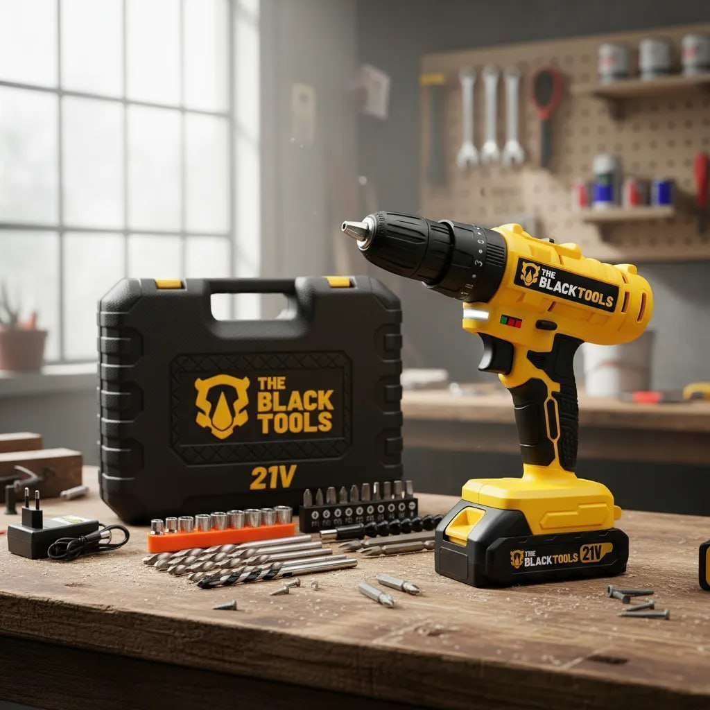 Parafusadeira Furadeira 21v 2 Baterias Profissional Bivolt Amarelo 127/220v 50/60hz