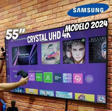 Samsung Smart TV 55" Crystal UHD 4K 55DU8000 - Painel Dynamic Crystal Color, Gaming Hub