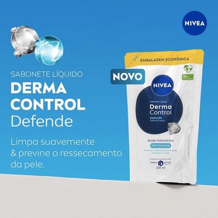 NIVEA Sabonete Líquido Refil Derma Control Defende 200ml