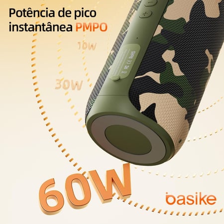 Caixa de Som Bluetooth Portatil, Caixinha de Som Bluetooth Subwoofer 30W(Até 60W), TWS, IP...