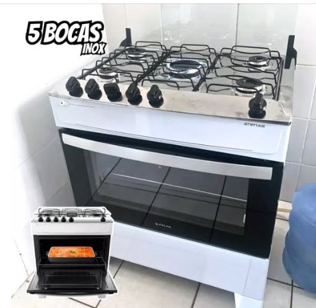 Fogão 5 Bocas Atlas Branco Agile Up