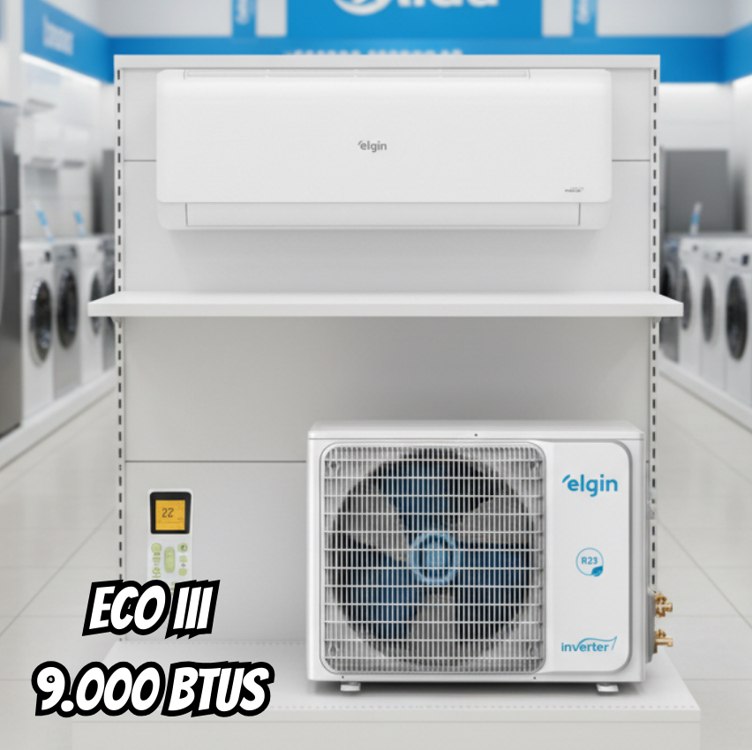 Ar-Condicionado Split HW Inverter Elgin Eco III Wi-Fi 9.000 BTUs R-32 Só Frio 220V