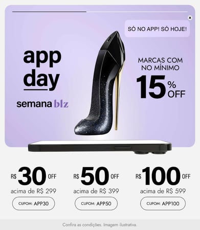 APP Day na Beleza na Web: cupons de até R$ 100 OFF