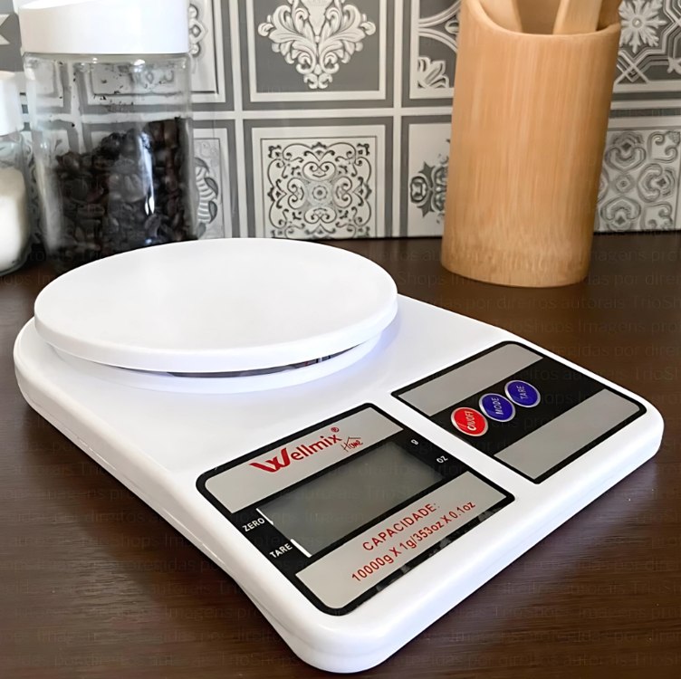 🤓Balança Digital Cozinha Home Utilidades 10Kg Precisão 1g Branca