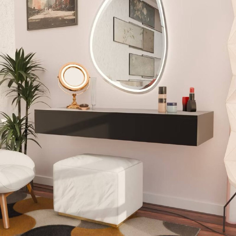 Penteadeira Com Gaveta 100CM Console Camarim Com Corrediças Metalicas