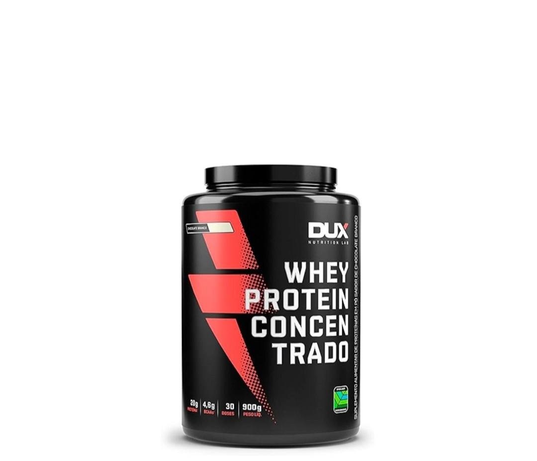 Whey Protein Concentrado Pote (900g), Chocolate Branco, Dux Human Health