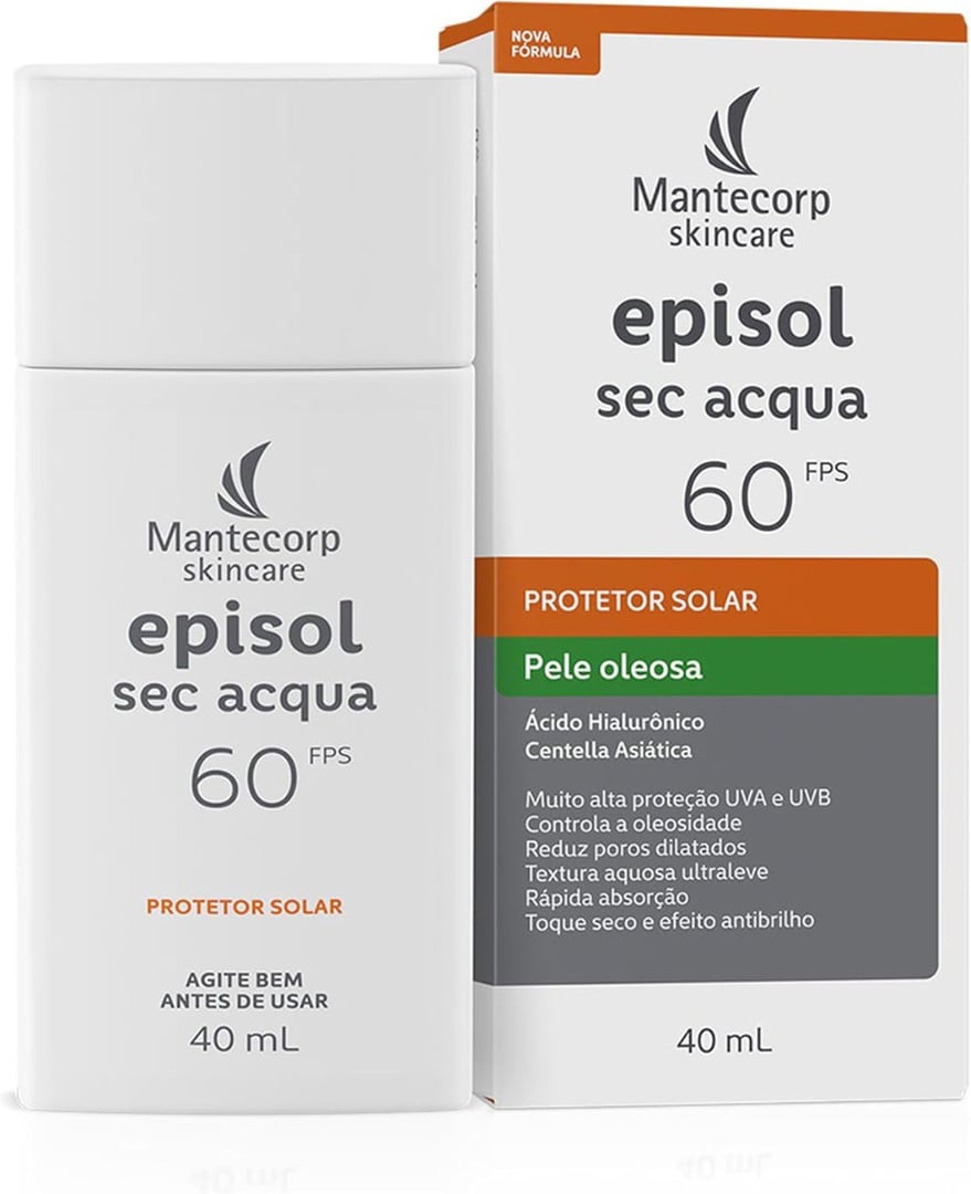 Mantecorp - Protetor Solar Episol Sec Acqua FPS 60 - Base Aquosa Ultraleve - Proteção e Co...