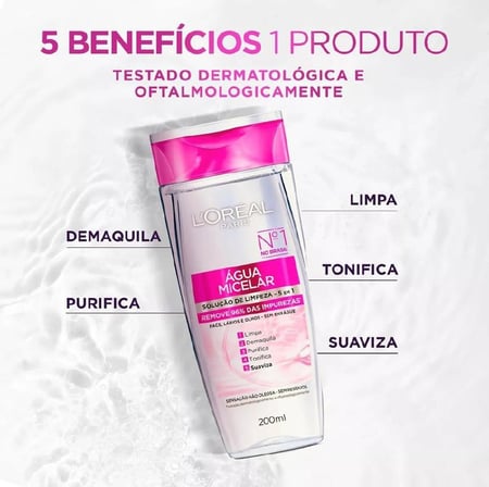 Água Micelar Solução De Limpeza 5 Em 1 L'oréal Paris Tipo De Pele Sensível