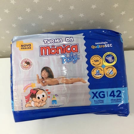 Fralda Turma da Mônica Baby Mega XG 42 Unidades