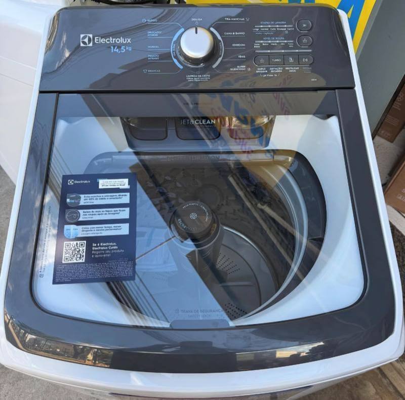 Lavadora de Roupas Electrolux 14,5kg Cesto Inox 11 Programas de Lavagem Branco Efficient LEE15
