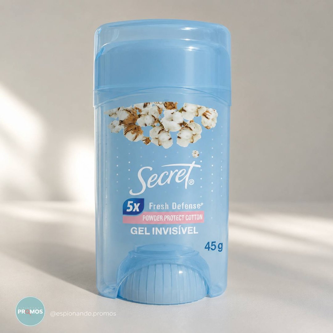 Secret Desodorante Antitranspirante em Gel Invisible Powder Protect Cotton 45 g