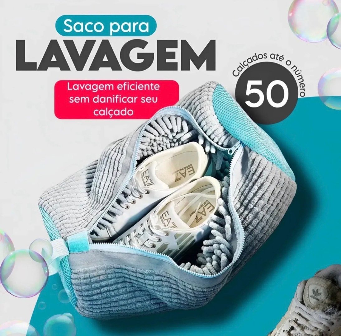 Saco Para Lavar Tênis Maquina De Lavar C/ziper
