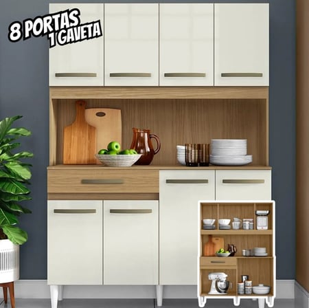 Cozinha Compacta Aramóveis Cleo 8 Portas - 1 Gaveta