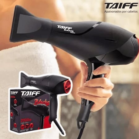 Taiff Black Ion Secador De Cabelo Profissional 2000w Cor Preto