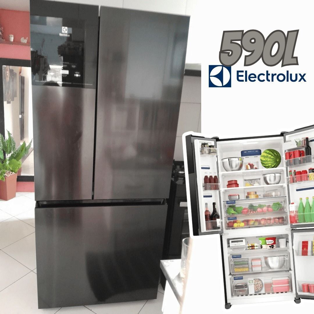 Geladeira Electrolux Multidoor Efficient Com Autosense e Inverter 590 l Black Inox Look (IM8B) 127V