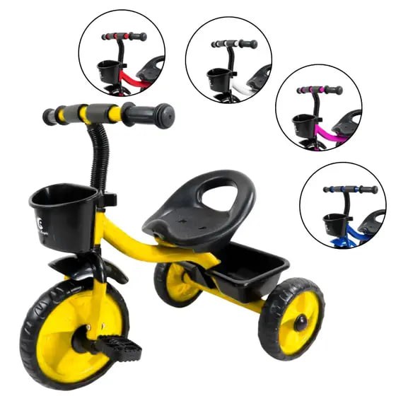 Triciclo Infantil com Pedal 3 Rodas Passeio Cestinha Andador Motoca - Atentu