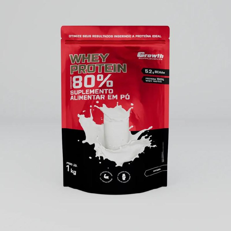 Whey Protein Concentrado 1kg Growth Supplements - Natural
