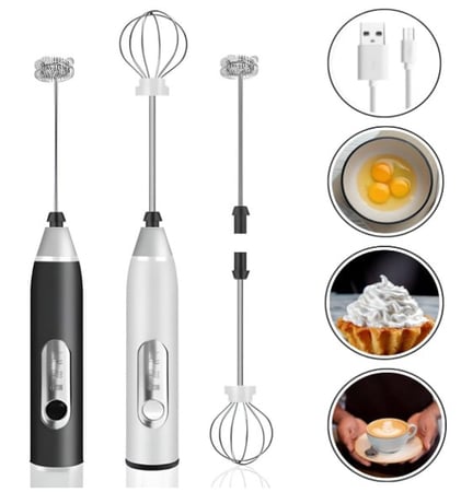Mini Mixer Portátil USB Recarregável – Espumador de Leite e Café, Batedor de Ovos, Whey e ...