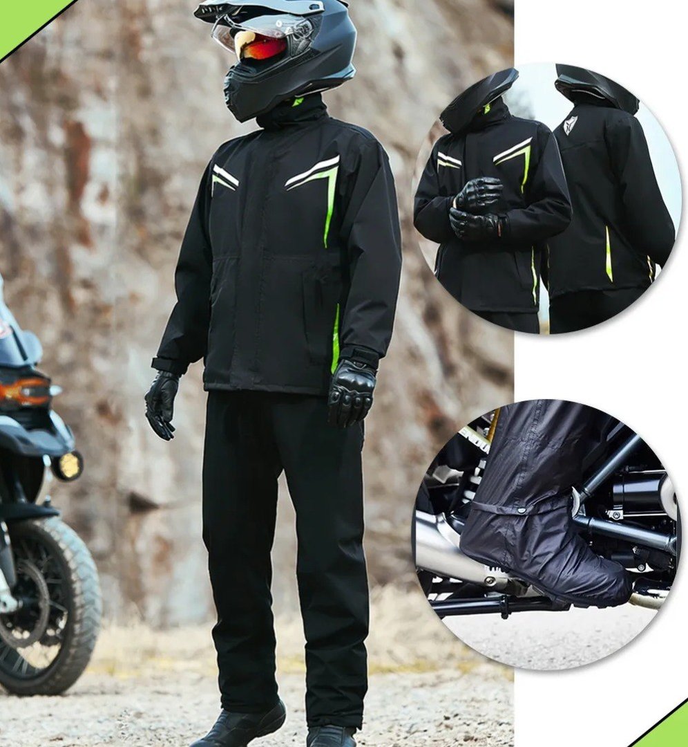 Capa De Chuva Moto Com Capuz Impermeável Motoqueiro Verde - Tam. P