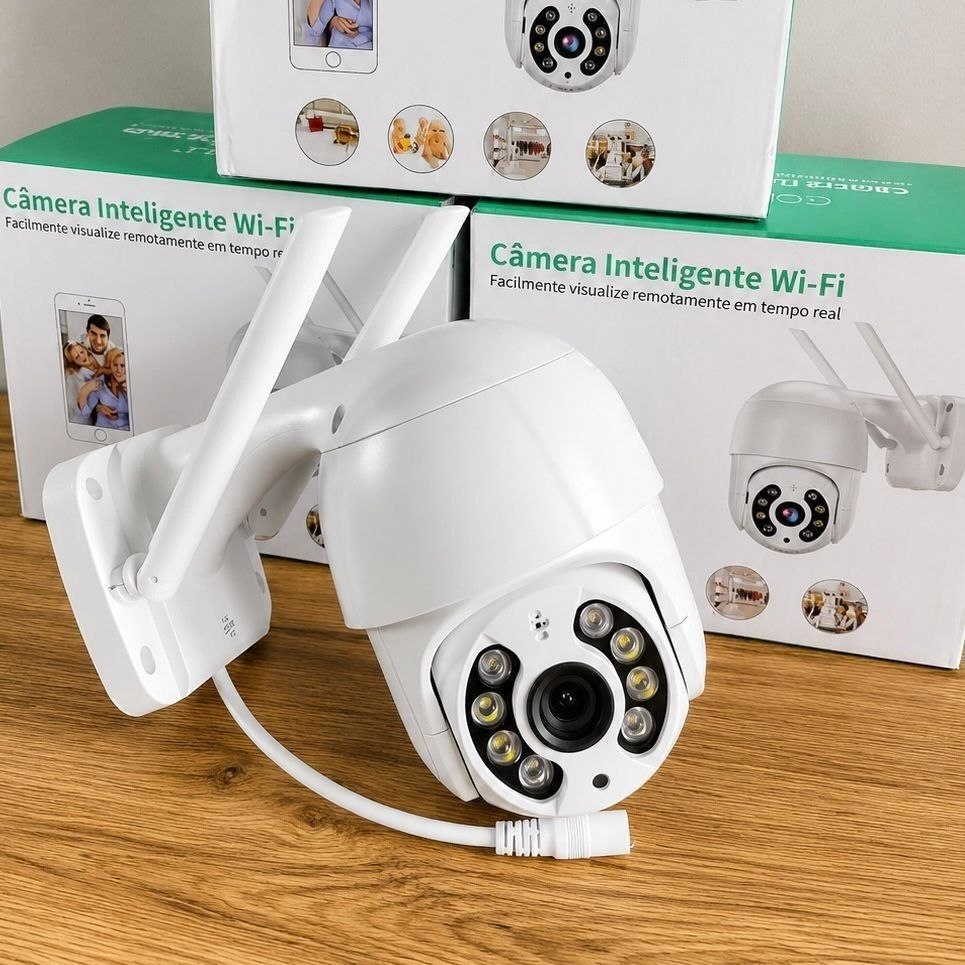 Câmera Ip A8 App Icsee Infravermelho Prova D'água Externa Wifi Hd 3 Cor Branco