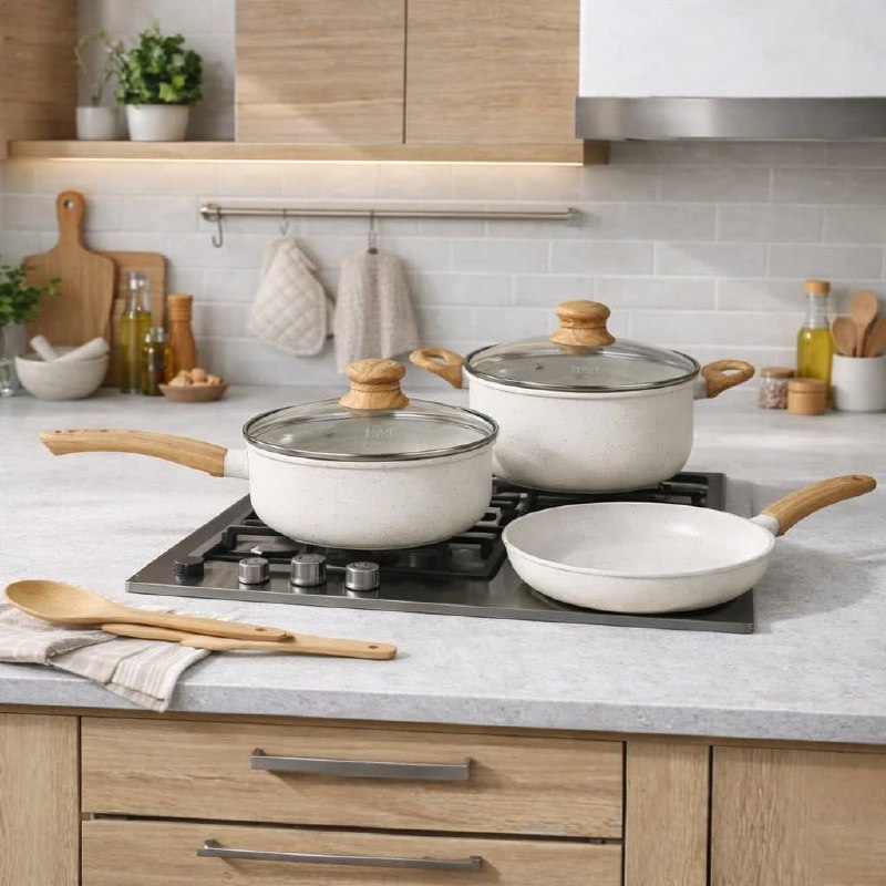 Jogo De Panelas Cerâmico Indução Tuut Ecoglide 5 Peças Branco