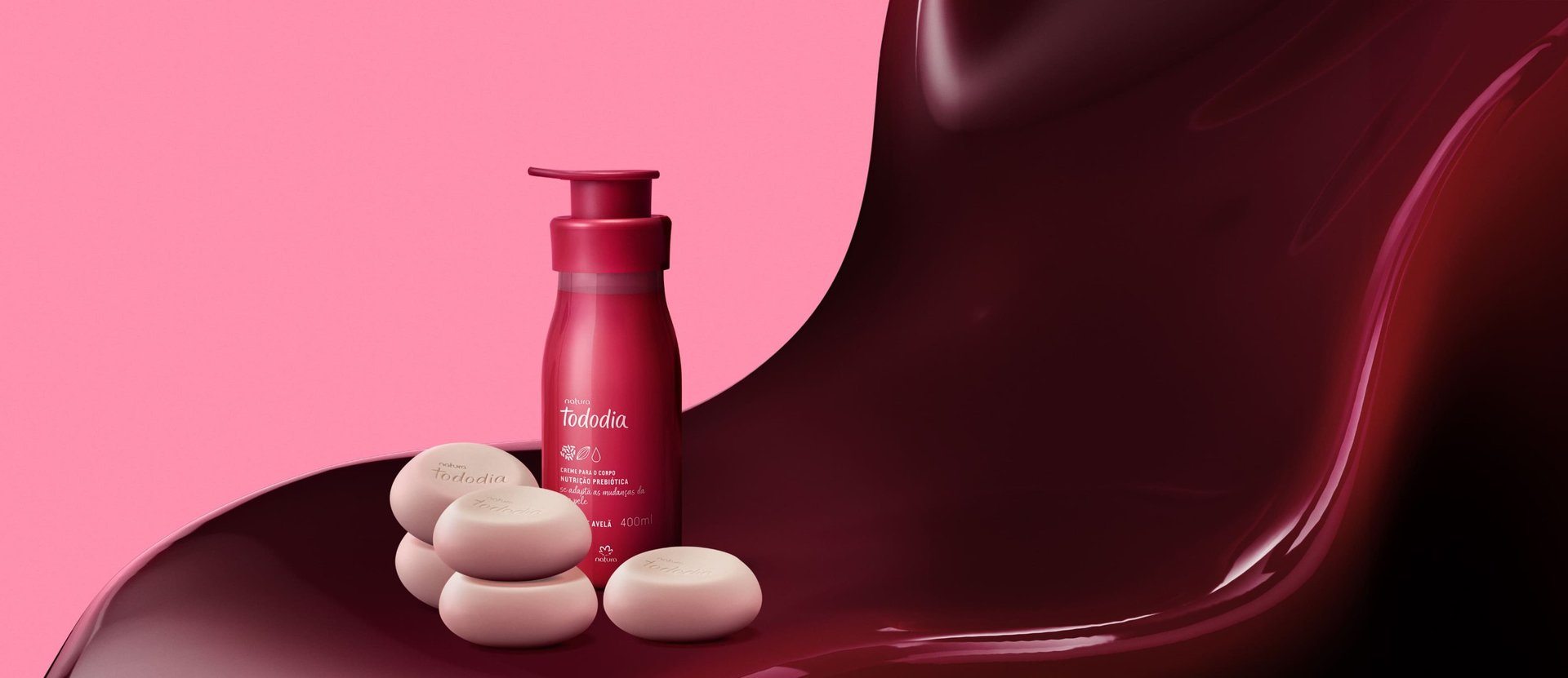 Kit Sabonetes e Creme Nutritivo Tododia Cereja e Avelã (2 produtos)