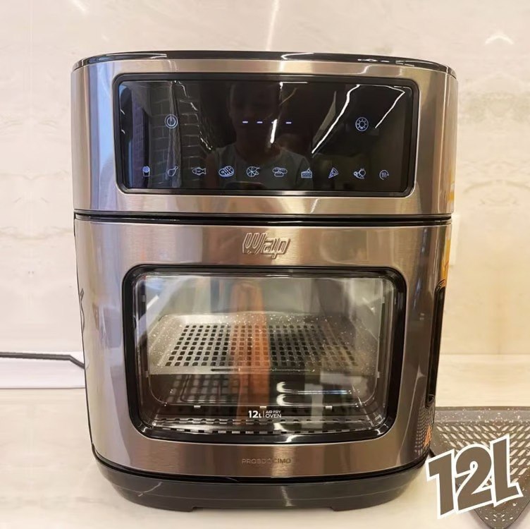 🤓tadeira Elétrica Air Fryer Oven Black INOX WAP WAOD2 12 Litros 4 em 1 Porta com Abertura Lateral e Removível 1800W