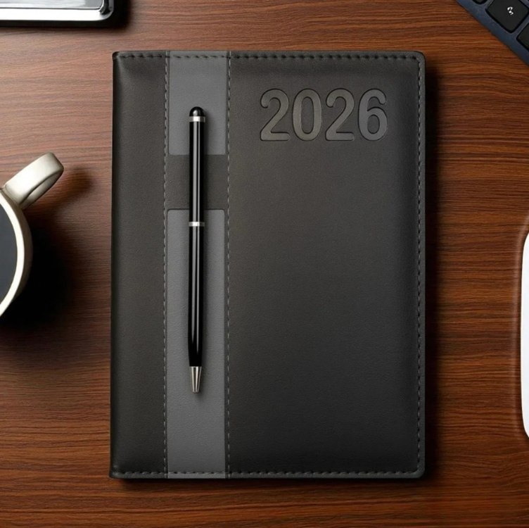 Agenda 2026 Executiva Diária Couro Anual Planner 344 Folhas