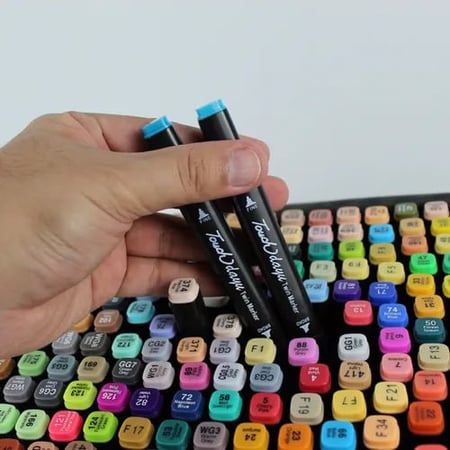 Conjunto Canetinhas Ponta Dupla 168 Cores