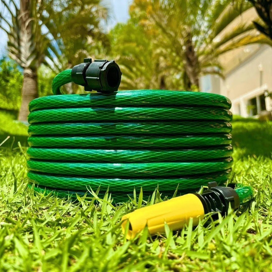 Mangueira De Jardim 10m Metros Com Esguicho Trançada Reforçada Flexível 7/16 Anti Dobra