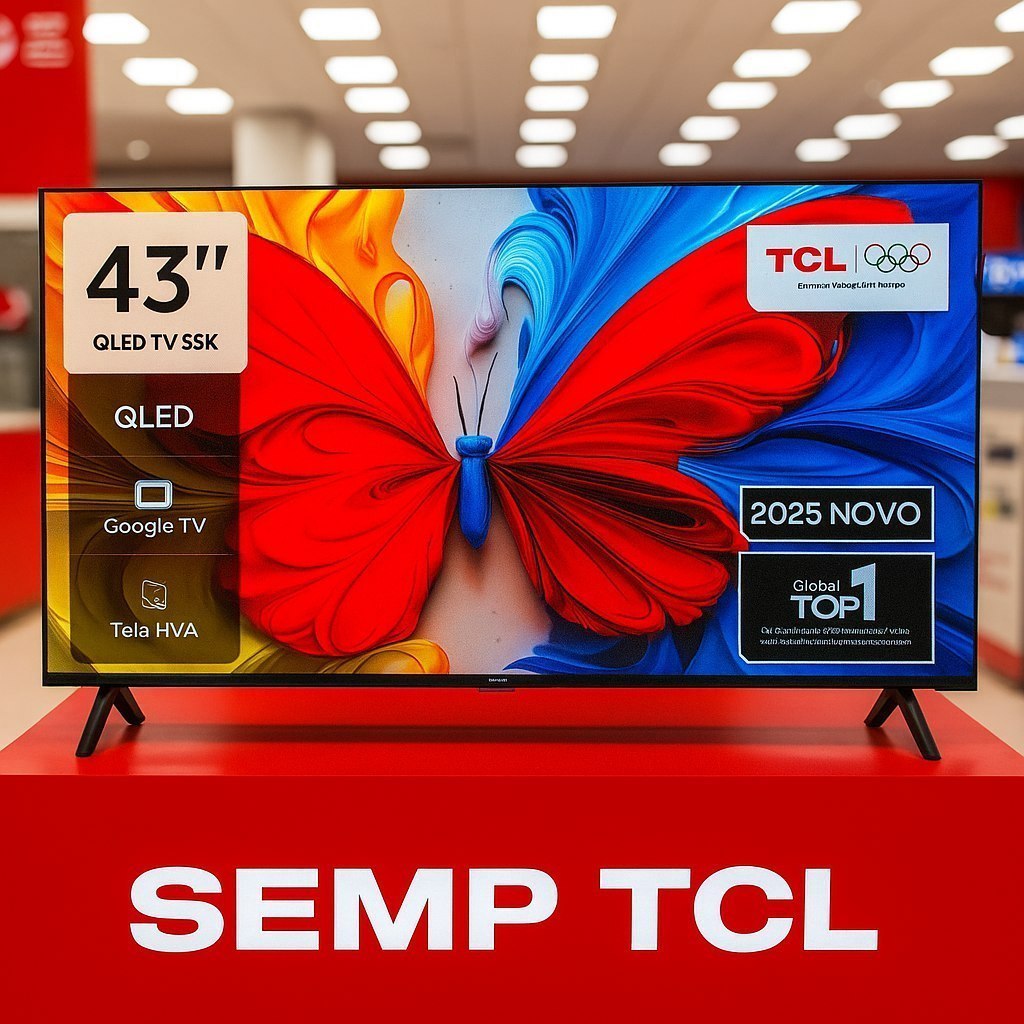 Smart TV 43" QLED TCL 2025 Full HD  Google TV 2 HDMI USB Bluetooth Google Assistant