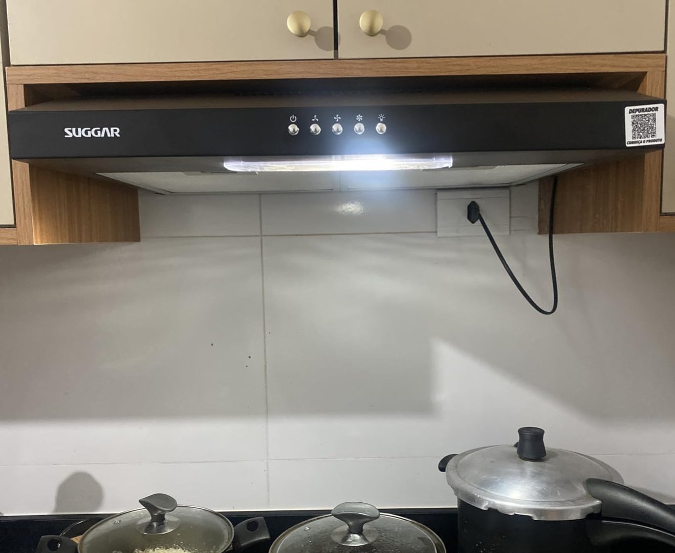 Depurador de Ar Slim Suggar 3 velocidades 60cm Preto - 110v