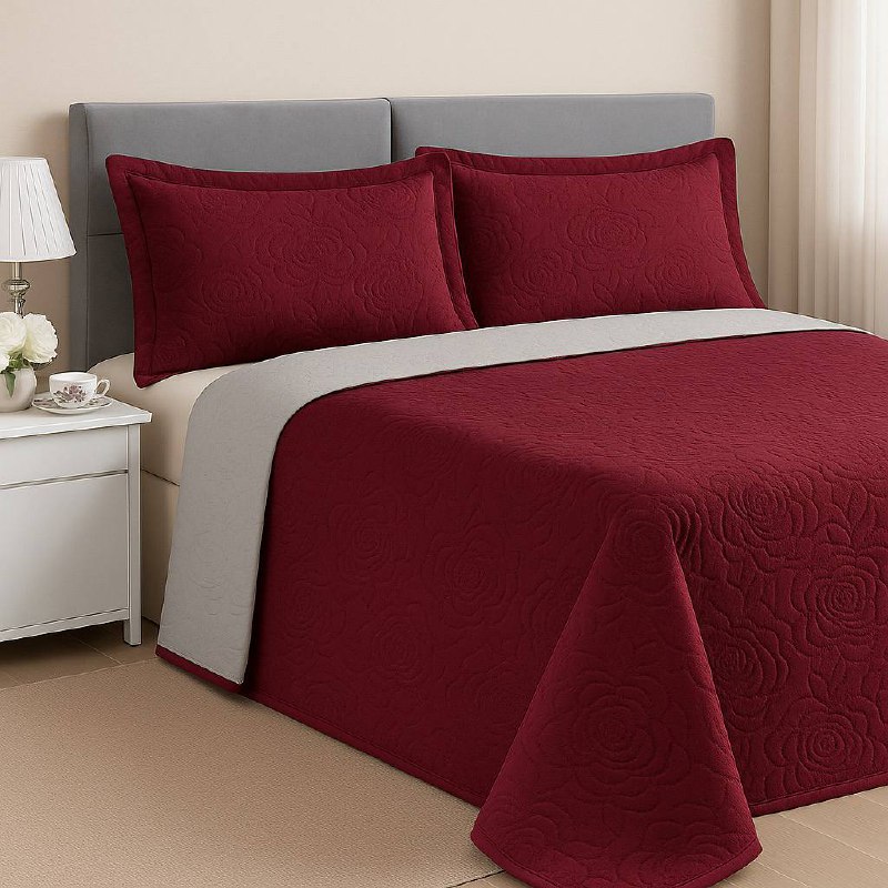 Kit Colcha Cobre Leito Casal Queen 2,40x2,60 Dupla Face 2 Porta Travesseiros Estampada Mat...