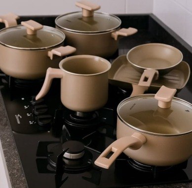 Conjunto De Panelas Sartin Champ 7 Peças Cerâmica Mimo Style